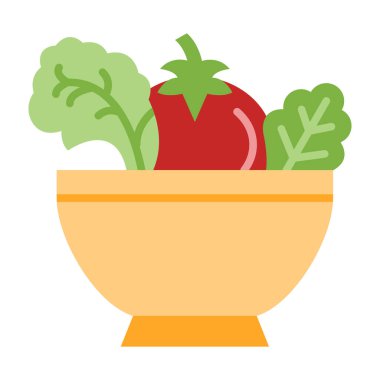 Salata Kasesi Düz Simge Tasarımı