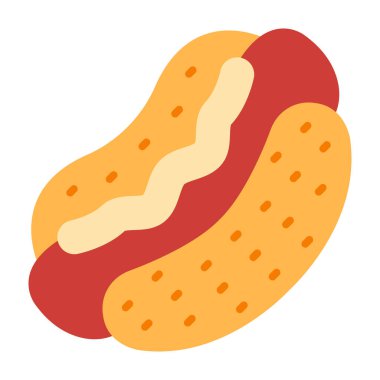 Hot Dog Düz Simge Tasarımı