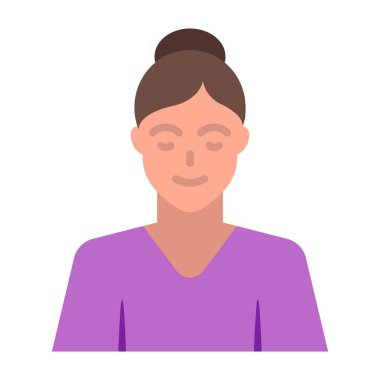 Dişi Avatar Düz Simge Tasarımı