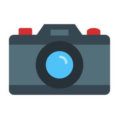 kamera düz simge tasarımı