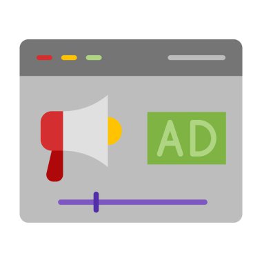 Pazarlama Düz Simgesi Tasarımı