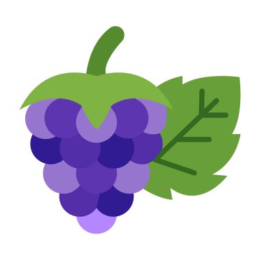 Böğürtlenler Düz Simge Tasarımı