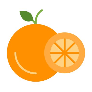 Portakallar Düz Simge Tasarımı