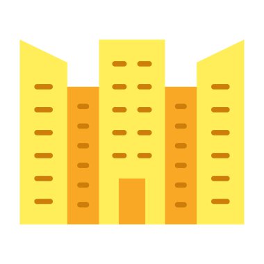 Ofis Binası düz simgesi tasarım