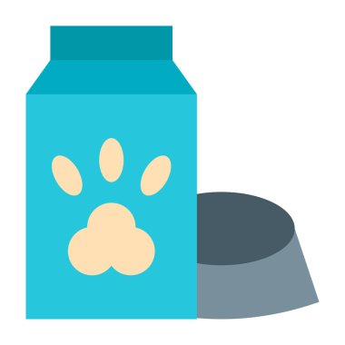 Hayvan Gıdası Düz Simge Tasarımı