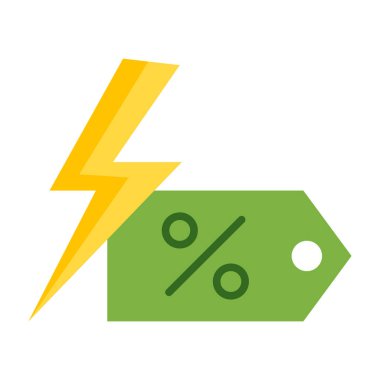 flaş Satış Düz Simgesi Tasarımı