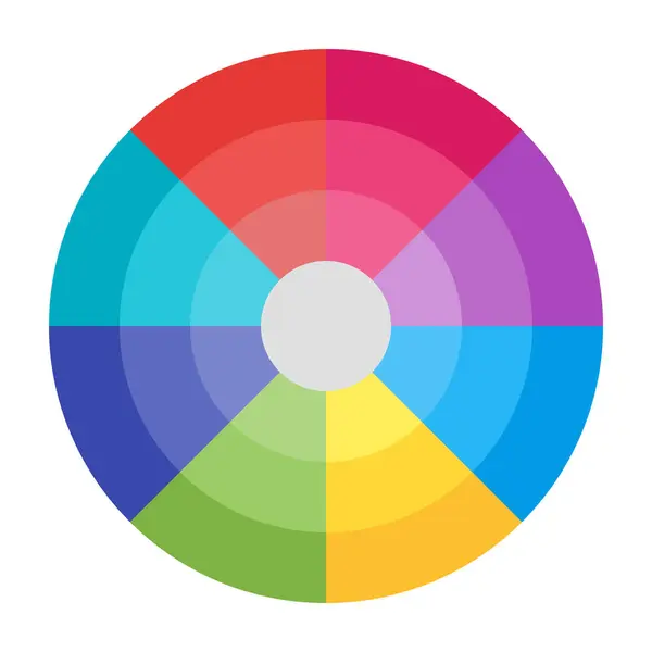 Renkli Tekerlek Düz Simge Tasarımı