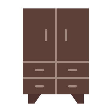 Gardırop Düz Simge Tasarımı