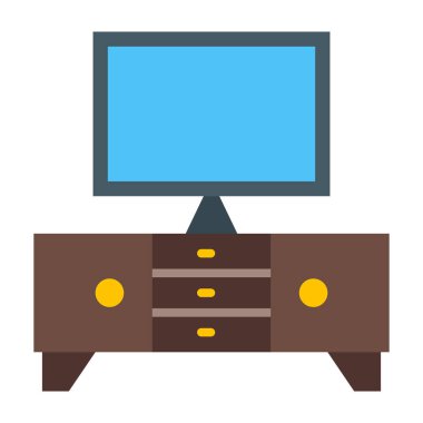 TV Tablosu Düz Simge Tasarımı