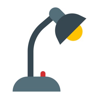 Masa Lambası Düz Simge Tasarımı