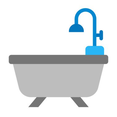 Banyo Küveti Düz Simge Tasarımı