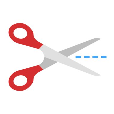 Makas Düz Simge Tasarımı