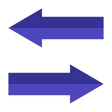 Karşıt Ok Düz Simge Tasarımı