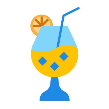 Kokteyl Düz Simge Tasarımı