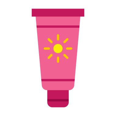 Güneş kremi Düz Simge Tasarımı