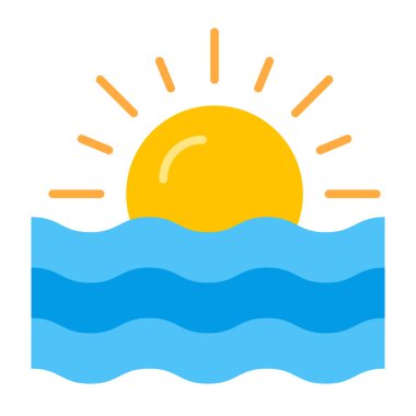 Sunset Düz Simge Tasarımı