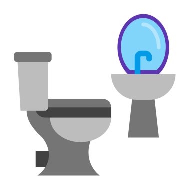 Banyo Düz Simge Tasarımı