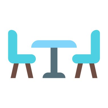 Yemek Odası Düz Simge Tasarımı