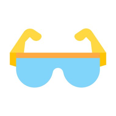 Güvenlik Gözlüğü Düz Simge Tasarımı