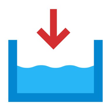 Deniz Seviyesi Düz Simge Tasarımı