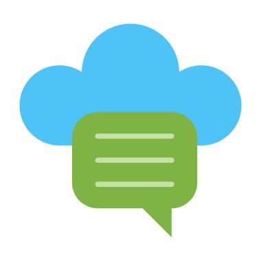 Bulut Mesajlaşması Düz Simge Tasarımı