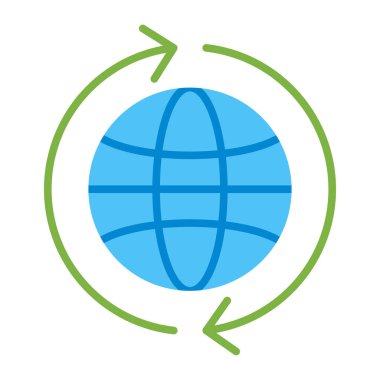 Dünya Geneli Düz Simge Tasarımı