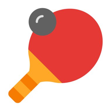 Ping Pong Düz Simge Tasarımı