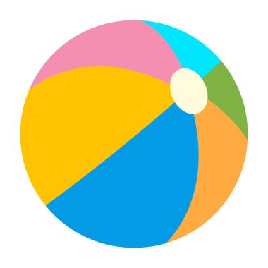 Plaj Topu Düz Simge Tasarımı