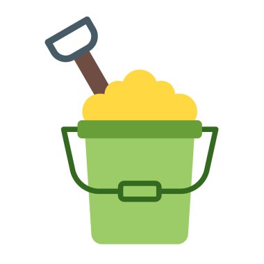 Kum Kovası Düz Simge Tasarımı