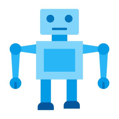Oyuncak Robot Düz Simge Tasarımı