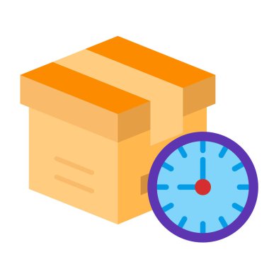 Nakliye Zamanı Düz Simge Tasarımı