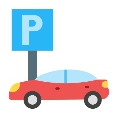 Otopark Düz Simgesi Tasarımı