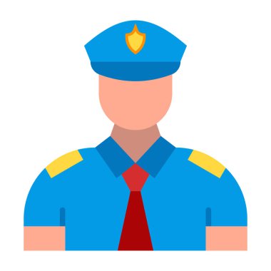 Custom Officer Flat Icon Design clipart