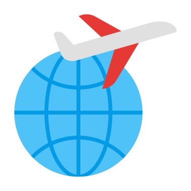 Uluslararası Uçuş Düz Simgesi Tasarımı