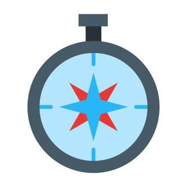 Pusula Düz Simge Tasarımı