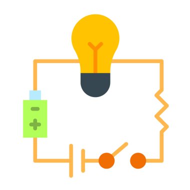 Elektronik Circuit Düz Simge Tasarımı