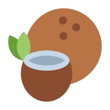 Hindistan cevizi Düz Simge Tasarımı