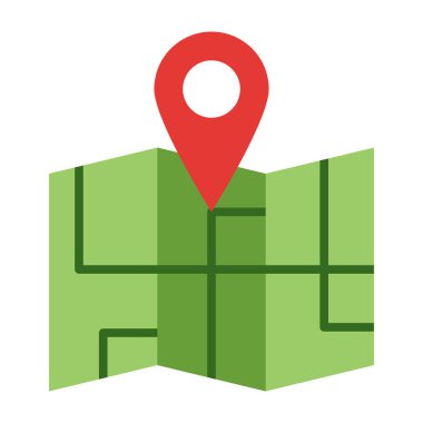 Harita Düz Simge Tasarımı