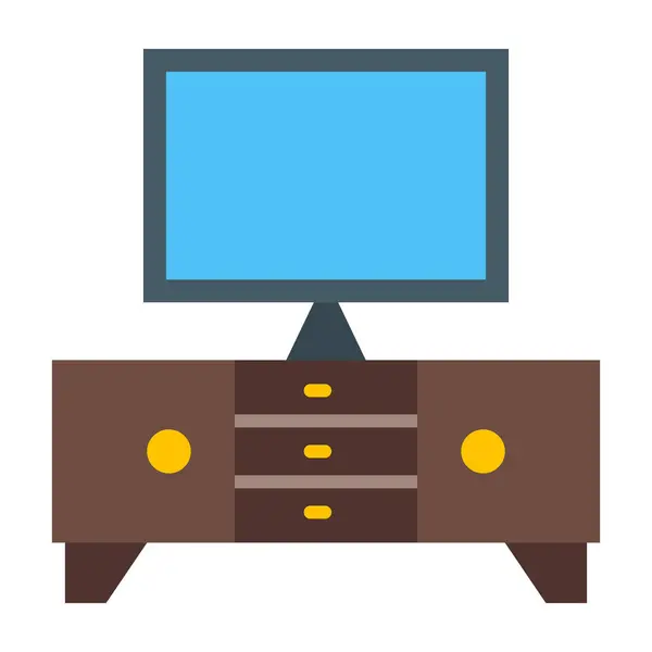 TV Tablosu Düz Simge Tasarımı