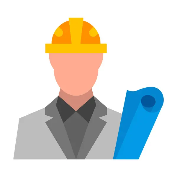 İnşa Edici Erkek Düz Simge Tasarımı