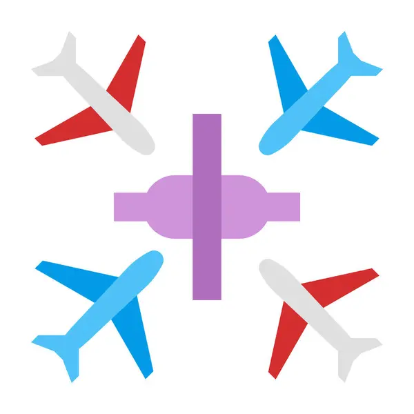 Havaalanı İnbot Düz Simge Tasarımı