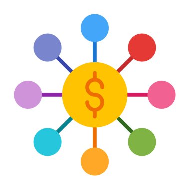 Blokzincir Düz Simge Tasarımı