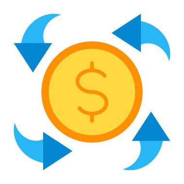 Para Akımı Düz Simgesi Tasarımı