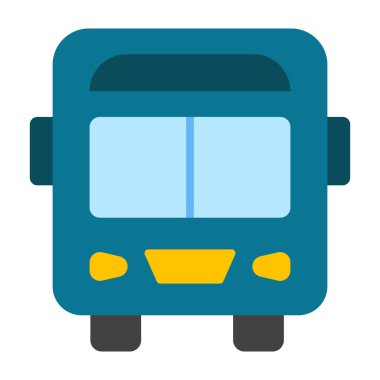 Otobüs Düz Simge Tasarımı