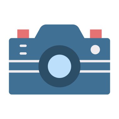 kamera düz simge tasarımı