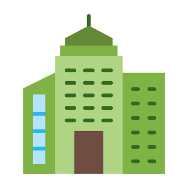 Şehir Manzarası Düz Simge Tasarımı