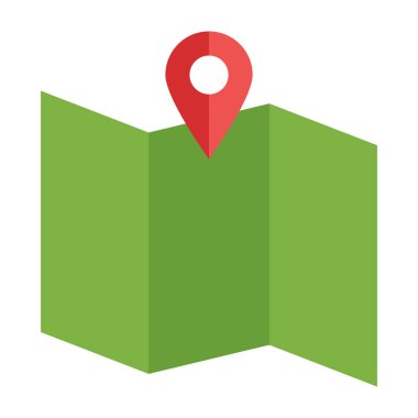 Harita Düz Simge Tasarımı