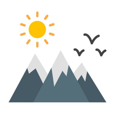 Dağ Düz Simgesi Tasarımı