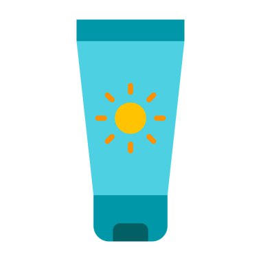 Güneş kremi Düz Simge Tasarımı