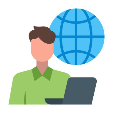 Seyahat Temsilcisi Düz Simge Tasarımı